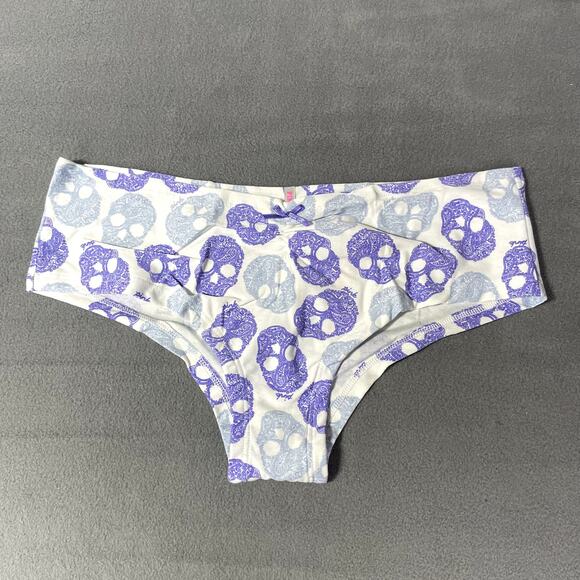 PINK Victoria's Secret Other - Victoria's Secret PINK 2013 Low Rise Cheekster Panty Purple Skulls Halloween